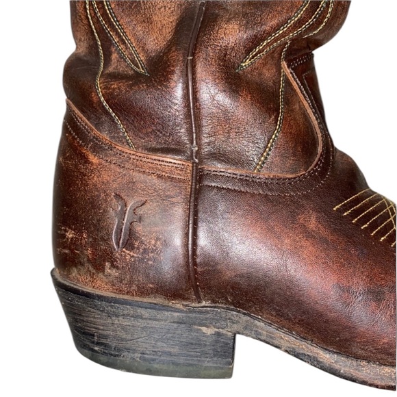 FRYE Cowboy Boots Chestnut Brown Size 8 M - Picture 11 of 16